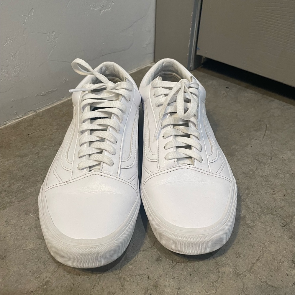 White leather vans
